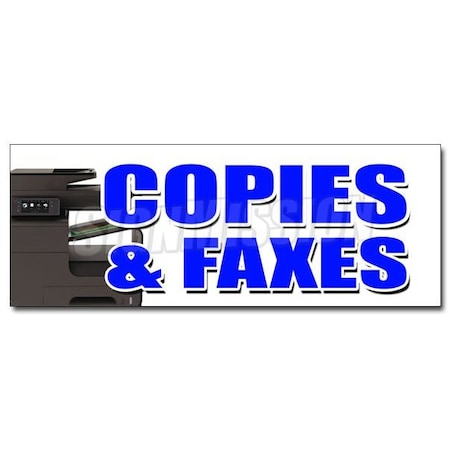COPIES & FAXES DECAL Sticker Office Supplies Po Box Copy Fax Ups Usps